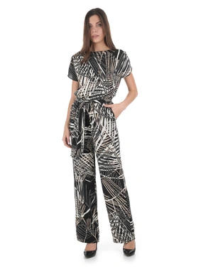 Elegant jumpsuit in 100% viscose with a graphic print | Jumpsuites - 1
