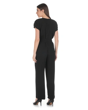 შავი კომბინიზონი თავისუფალი სილუეტით | ყოველდღიური - 2