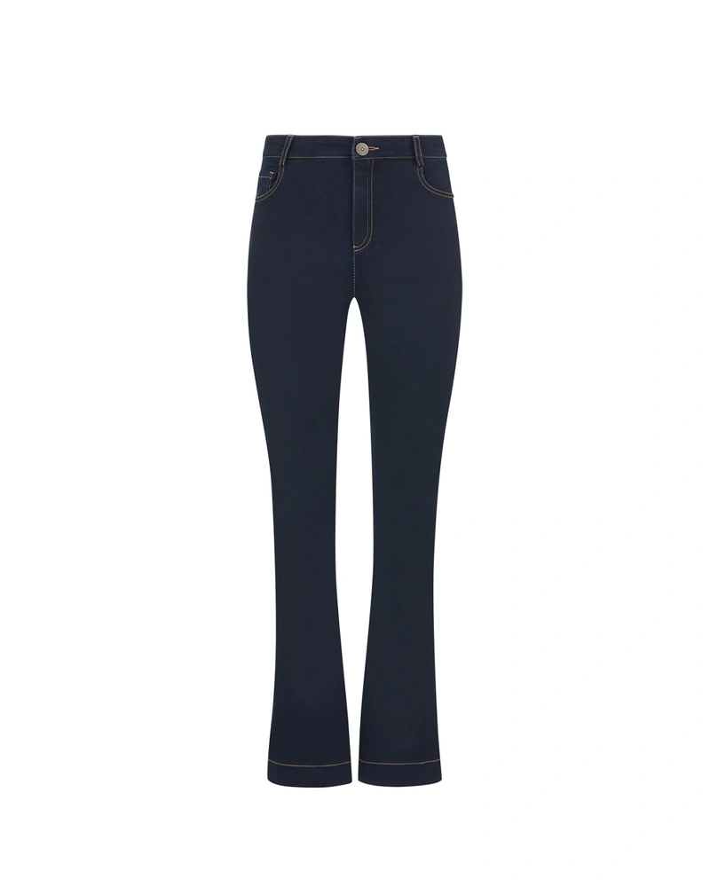 Sporty-elegant blue denim trousers with cotton and elastane | Casual