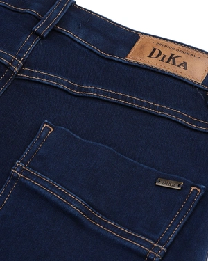 Straight, deep dark blue denim trousers | Casual - 2
