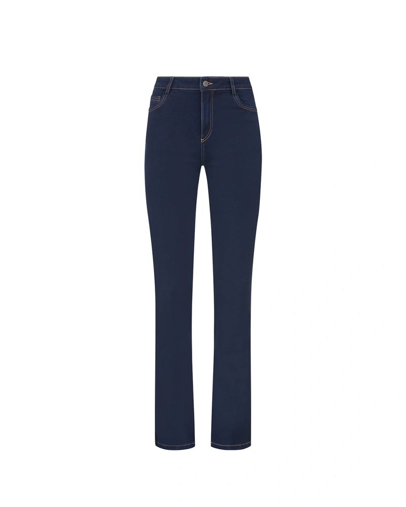 Straight, deep dark blue denim trousers | Casual