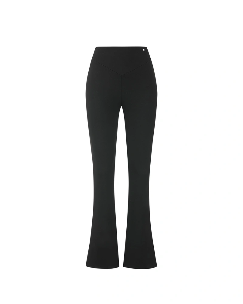Black shaping leggings with flared leg | Trousers and Leggings