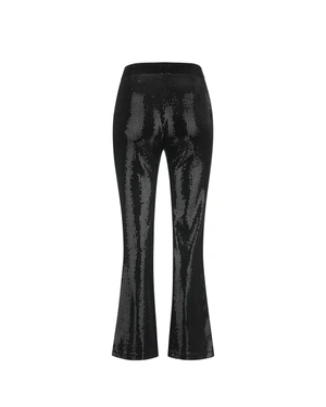 Black leggings with delicate sequins | Trousers and Leggings - 1
