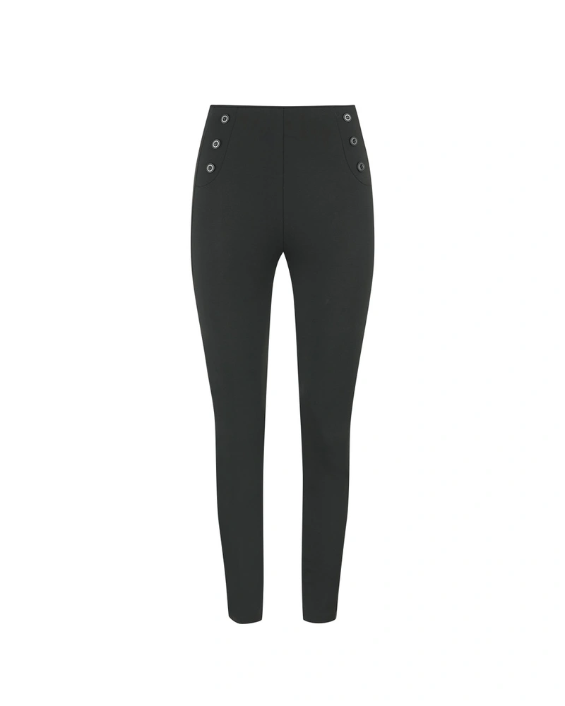 Women’s black leggings with buttons | Casual