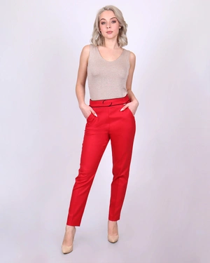 Trousers with a hem, with a contrast paspel detail | Trousers - 2