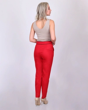 Trousers with a hem, with a contrast paspel detail | Trousers - 3