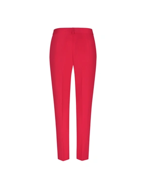 High-waisted red trousers with decorative buttons | Trousers - 1