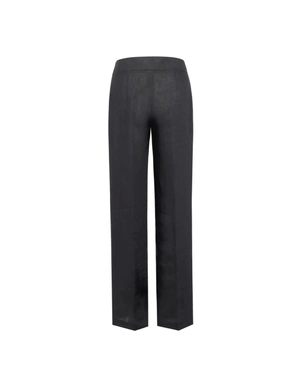 Straight linen trousers | Trousers - 1