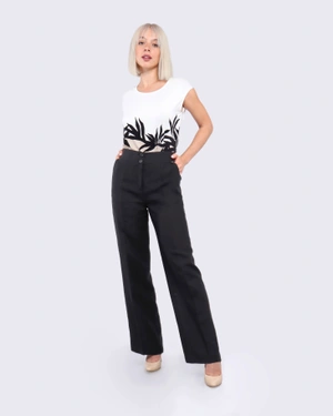 Straight linen trousers | Trousers - 5