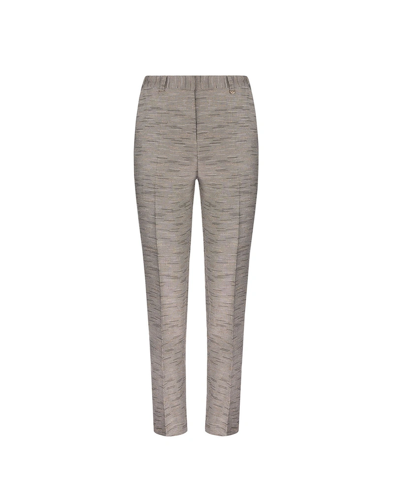 Trousers with textured fabric and golden threads | Trousers
