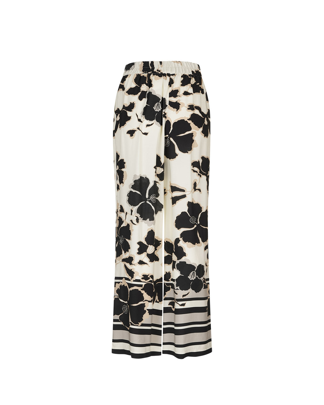 Pantaloni drepti - stil pijama, din vascoza cu model floral contrastant | NOUTATI | Dikastore.ro - 1 Pantaloni drepti - stil pijama, din vascoza cu model floral contrastant | NOUTATI - 1
