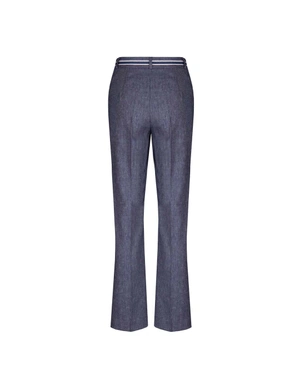 Straight linen and cotton trousers | Trousers - 1