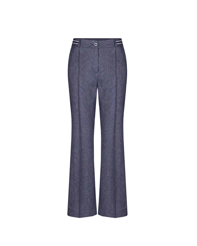 Straight linen and cotton trousers | 