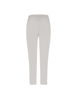 Летен памучен панталон, дължина до кокалчето, конусовиден крачол, с италиански джоб, в светлосиво | Панталони - 1