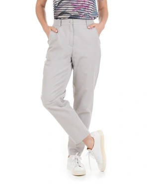 Летен памучен панталон, дължина до кокалчето, конусовиден крачол, с италиански джоб, в светлосиво | Панталони - 3