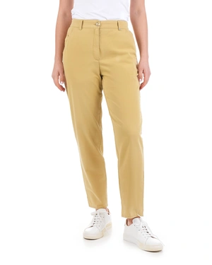 Summer cotton ankle-length trousers, tapered leg, with Italian pocket, in ochre color | SUMMER COLLECTION - 4