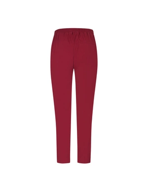 Summer cotton ankle-length trousers, tapered leg, with Italian pocket, in burgundy color | Trousers and Leggings - 1