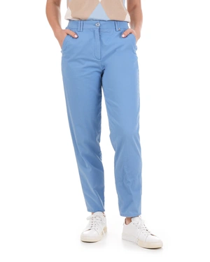 Pantaloni de vară din bumbac, croi conic, lungime glezna, buzunar italian, albastru deschis | Pantaloni și Colanți - 3