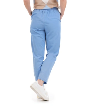 Pantaloni de vară din bumbac, croi conic, lungime glezna, buzunar italian, albastru deschis | Pantaloni și Colanți - 4