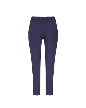 Summer cotton ankle-length trousers, tapered leg, with Italian pocket, in dark blue |  - 1
