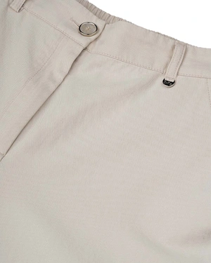 Pantaloni de vara din bumbac, lungime la glezna, cu buzunar italian, de culoare bumbac natural | Pantaloni | Dikastore.ro - 2 Pantaloni de vara din bumbac, lungime la glezna, cu buzunar italian, de culoare bumbac natural | Pantaloni - 2