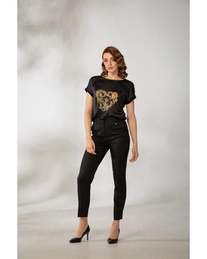 Lurex trousers with linen, rayon, and viscose | Trousers and Leggings - 4