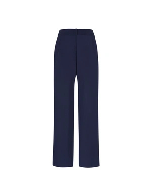 Pantaloni de vara din vascoza albastru inchis, talie inalta | Pantaloni și Colanți - 1