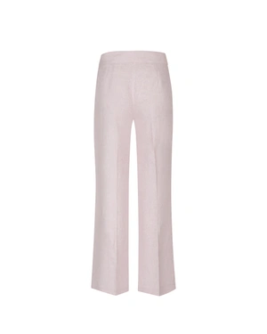 Прав ленен панталон с висока талия | Панталони - 1