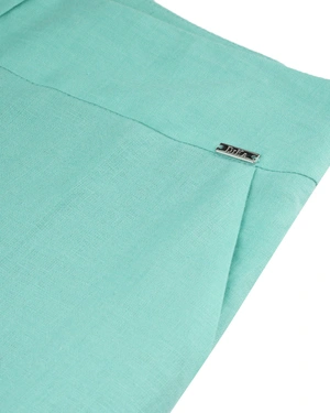 Pantaloni de in de culoare menta | COLECTIE DE VARĂ - 2