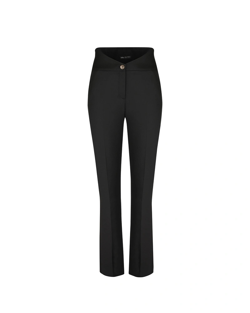 Straight trousers with high V-cut waist | All products | Dika.ge Straight trousers with high V-cut waist | All products
