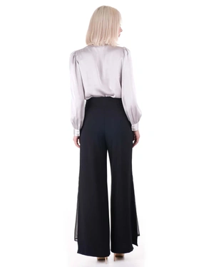 Trousers with a chiffon detail | Trousers and Leggings - 4