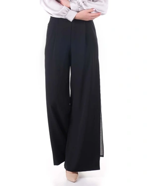 Trousers with a chiffon detail | Trousers and Leggings - 5