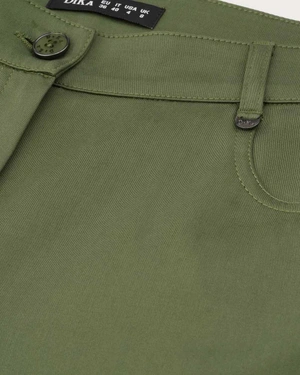 Cotton trousers in khaki color | Trousers - 2