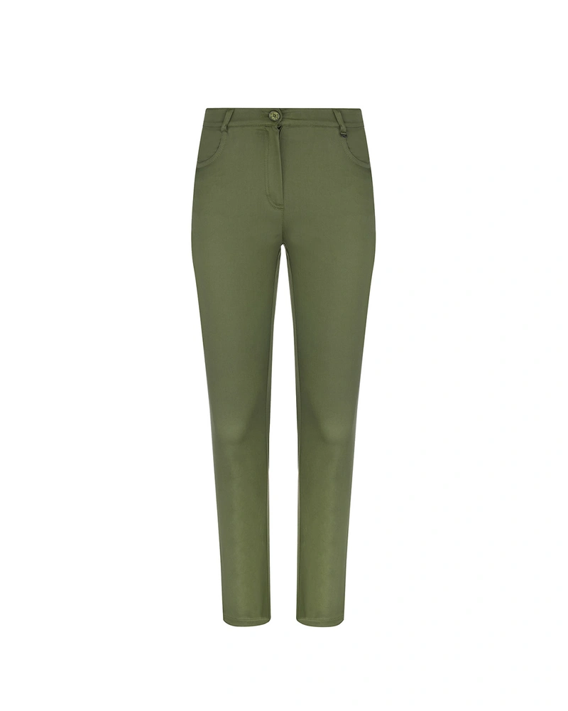 Cotton trousers in khaki color | Trousers