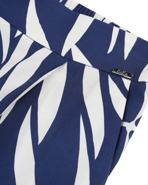 Summer trousers with white and blue print | Trousers - 2