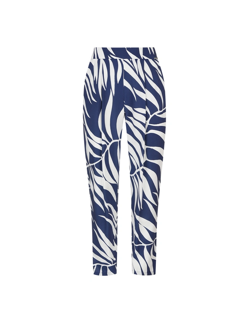 Summer trousers with white and blue print | Trousers