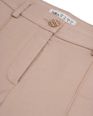 Pantaloni 3/4 din bumbac Capri în bej | Pantaloni - 2