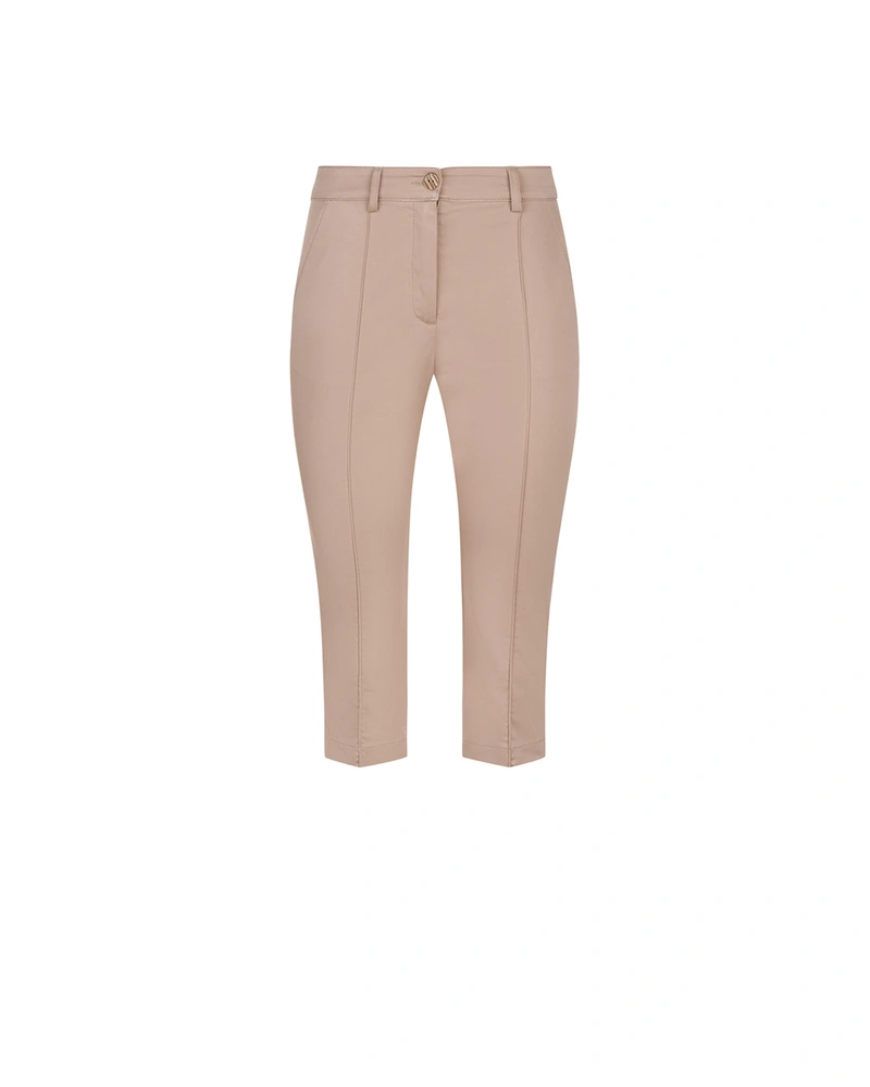 Beige cotton 3/4 capri pants | Trousers and Leggings