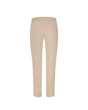Beige summer straight-leg trousers with crease and Italian pockets | Trousers - 1