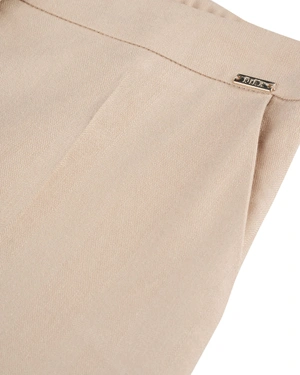 Beige summer straight-leg trousers with crease and Italian pockets | Trousers - 2