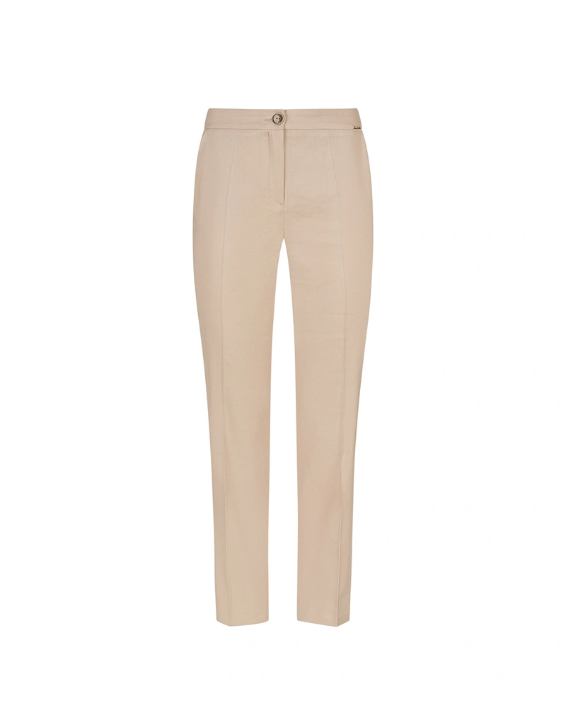 Beige summer straight-leg trousers with crease and Italian pockets | SUMMER COLLECTION