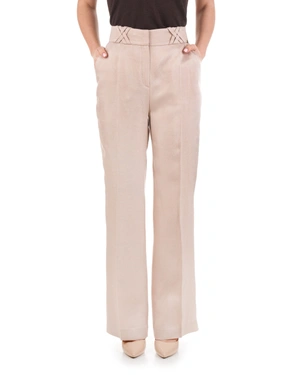 Beige straight-leg pants with crease, rayon and linen | All products | Dika.bg - 3 Beige straight-leg pants with crease, rayon and linen | All products - 3
