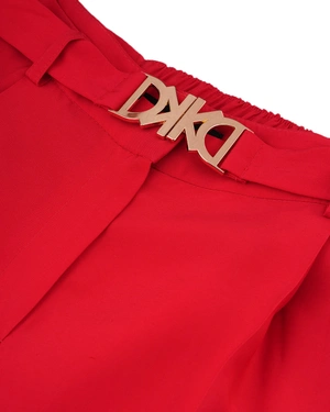 Red summer trousers with crease and fabric belt with DiKa logo | SUMMER COLLECTION - 2