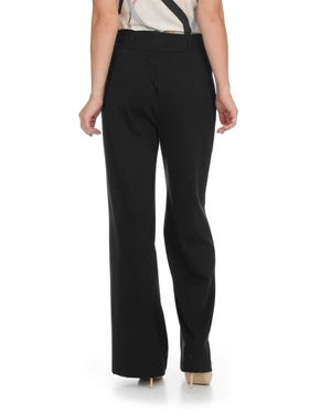 შავი მოკლე შარვალი ნაკეცით და სწორი ტოტებით | შარვლები - 4