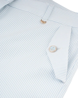 Summer striped trousers with cotton | Trousers - 2