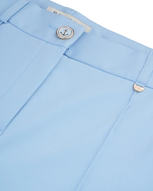 Pantaloni de vara albastru deschis din bumbac cu tiv | COLECTIE DE VARĂ - 2