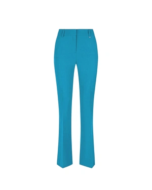 Straight trousers with a crease, belt with loops, in crystal turquoise color | COLLECTION | Dika.ge Straight trousers with a crease, belt with loops, in crystal turquoise color | COLLECTION
