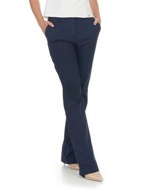 მუქი ლურჯი სწორ ტოტებიანი შარვალი ნაკეცით | შარვლები და ელასტიკები - 5