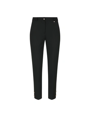 Black tailored ankle-length trousers with crease | Trousers