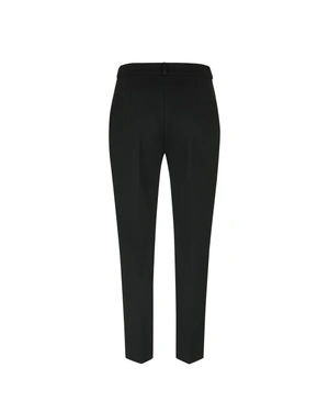 Black tailored ankle-length trousers with crease | Trousers - 1
